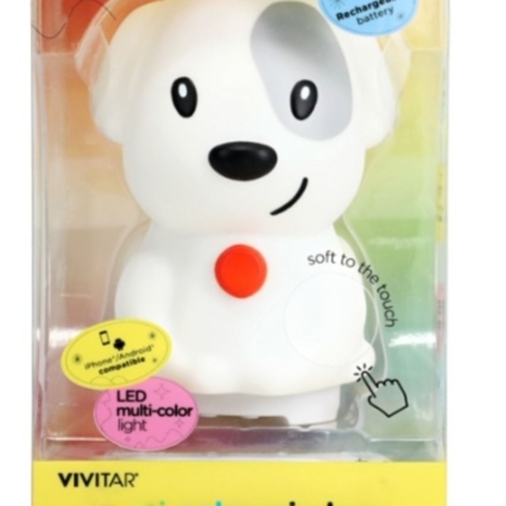 Vivitar White Portable Speaker with LED Multi-Color Light